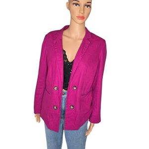 Halston berry pink open front blazer size M
